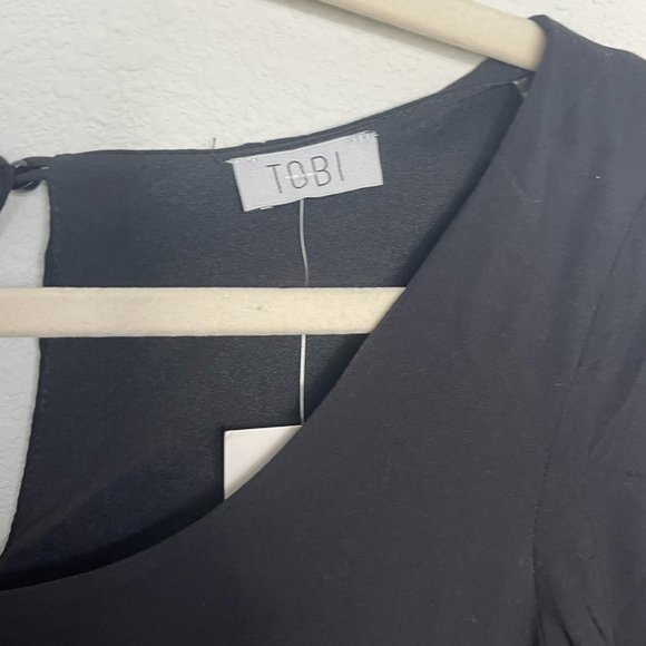 Tobi La Belle Black Flare Sleeve Lace Shift Dress XS Extra Small - Picture 7 of 10